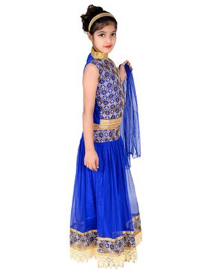 blue net lehnga choli - 16366162 - Standard Image - 2