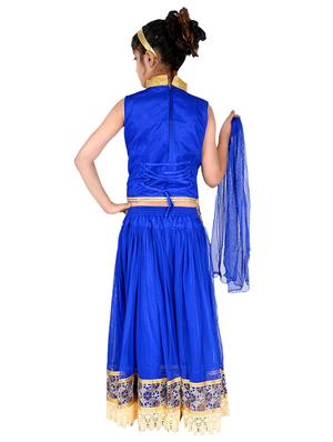 blue net lehnga choli - 16366162 - Standard Image - 3