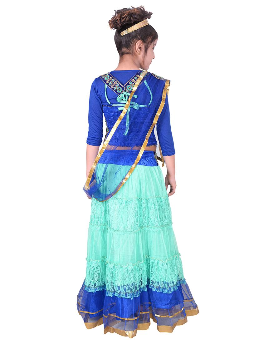 blue net lehnga choli - 16366163 - Zoom Image - 3