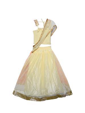 beige net lehnga choli - 16366166 - Standard Image - 2