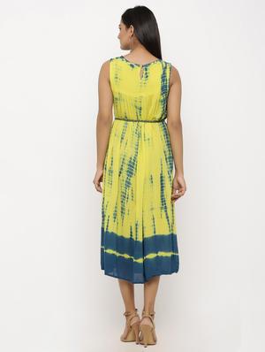 tassel detail tie and dye a-line dress - 16366219 - Standard Image - 3
