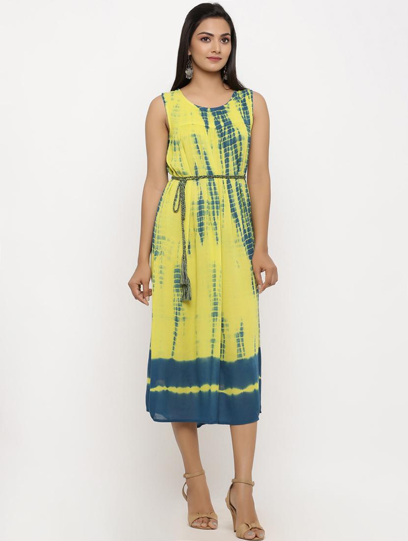 tassel detail tie and dye a-line dress - 16366219 - Zoom Image - 2