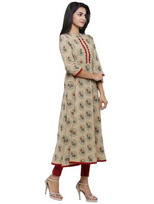 floral printed flared kurta - 16366473 - Standard Image - 2