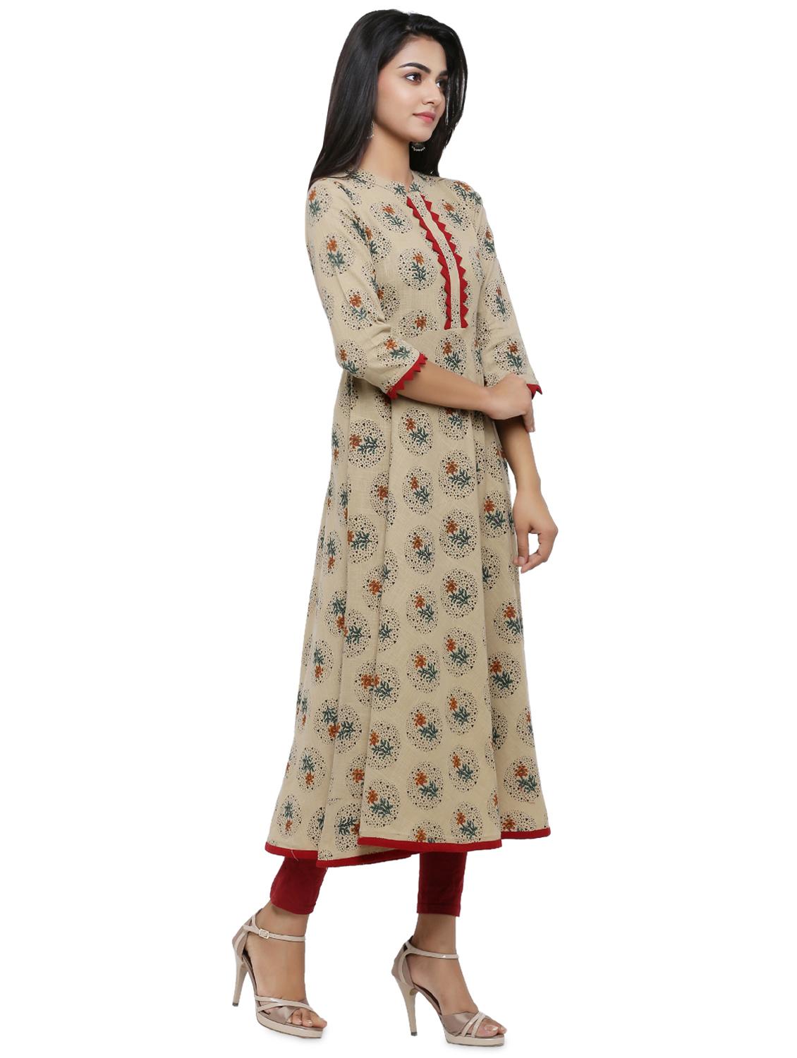 floral printed flared kurta - 16366473 - Zoom Image - 2
