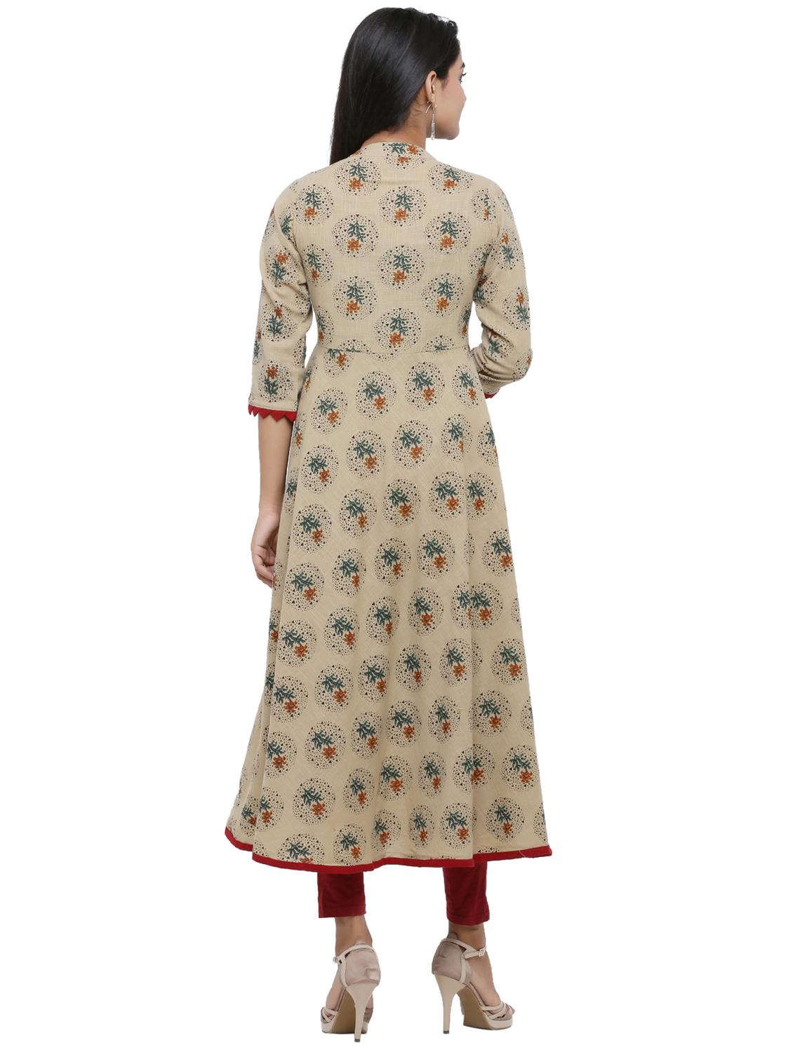 floral printed flared kurta - 16366473 - Zoom Image - 3