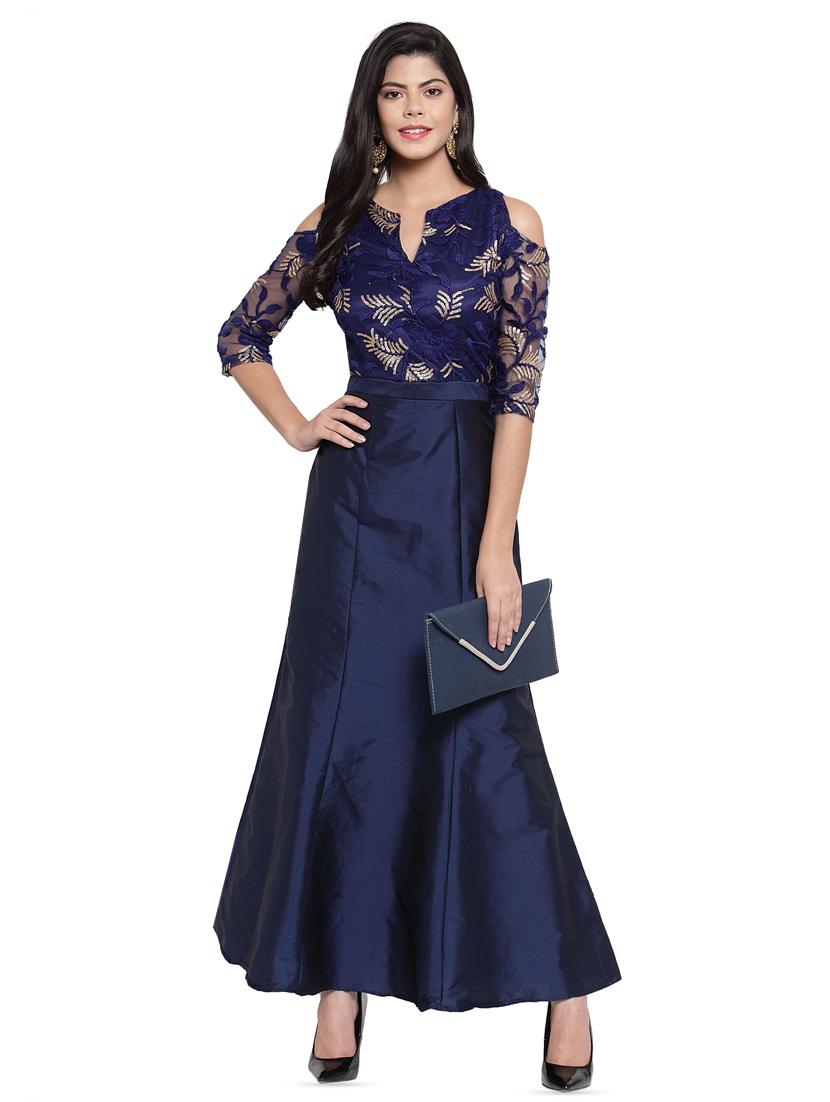 cold shoulder embellished gown - 16368047 - Zoom Image - 1