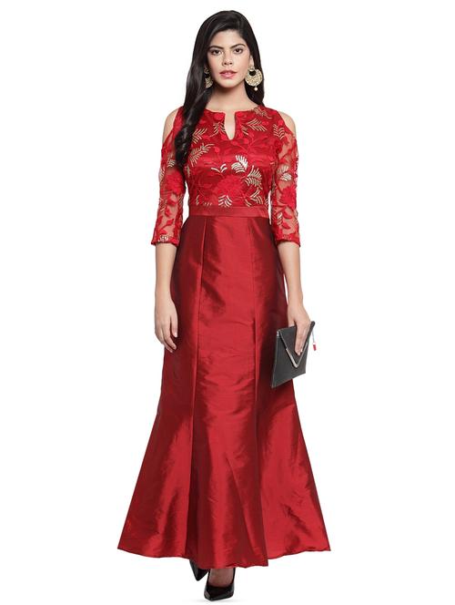 cold shoulder embellished gown - 16368049 - Very Small Image - 1