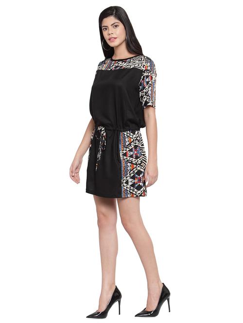 drawstring aztec blouson dress - 16368057 - Standard Image - 1
