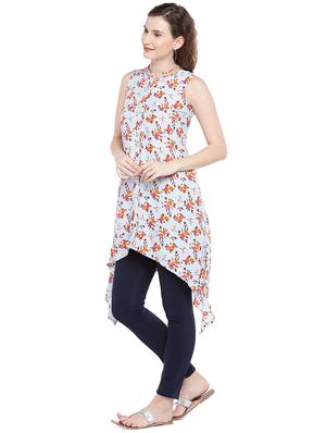 embroidered detail floral asymmetric tunic - 16368288 - Standard Image - 2