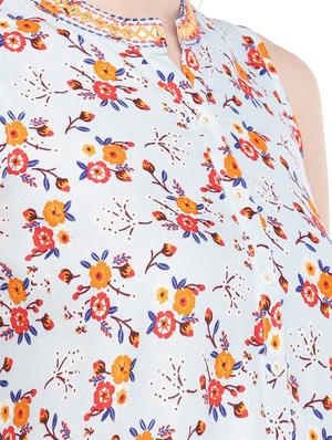 embroidered detail floral asymmetric tunic - 16368288 - Standard Image - 4