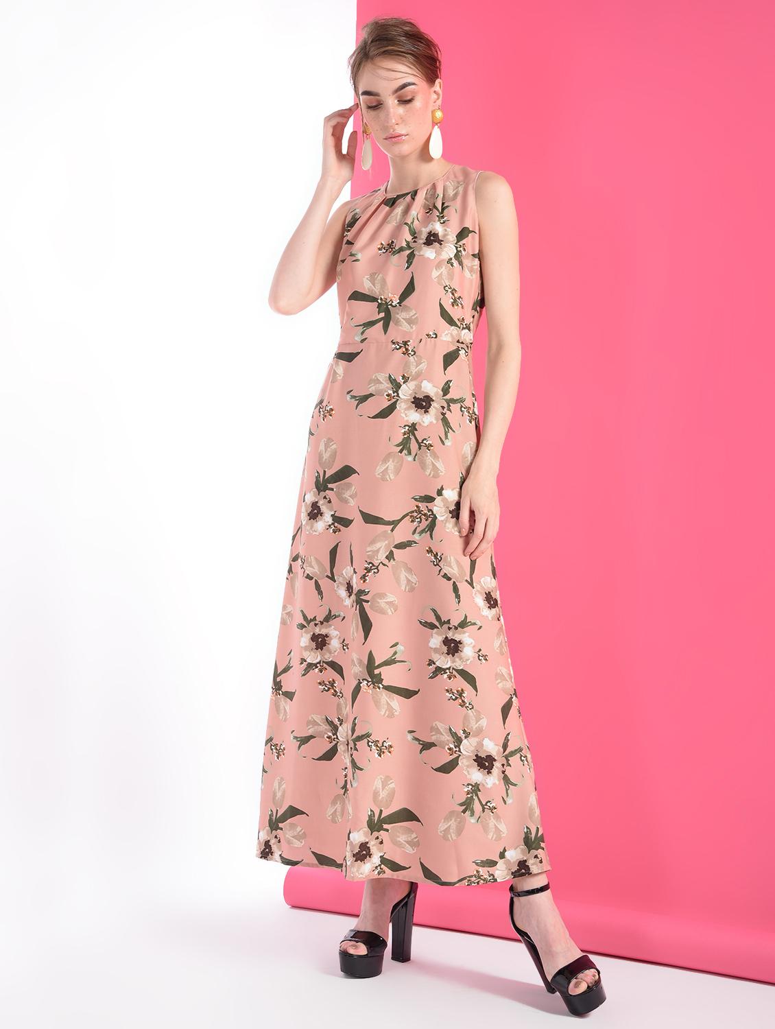 pleated floral maxi dress - 16368768 - Zoom Image - 2