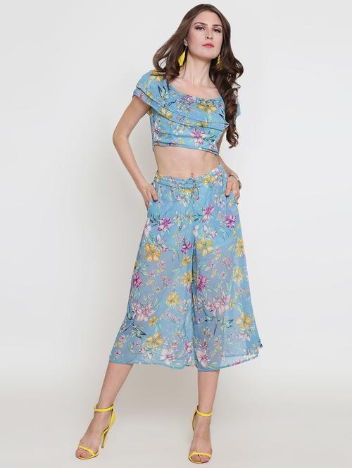 floral crop top and culotte set - 16369202 - Standard Image - 1