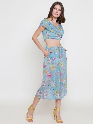 floral crop top and culotte set - 16369202 - Standard Image - 2