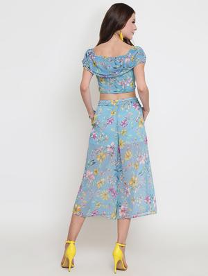 floral crop top and culotte set - 16369202 - Standard Image - 3