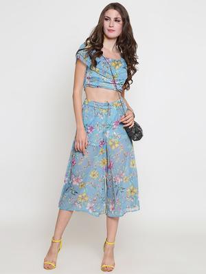 floral crop top and culotte set - 16369202 - Standard Image - 4