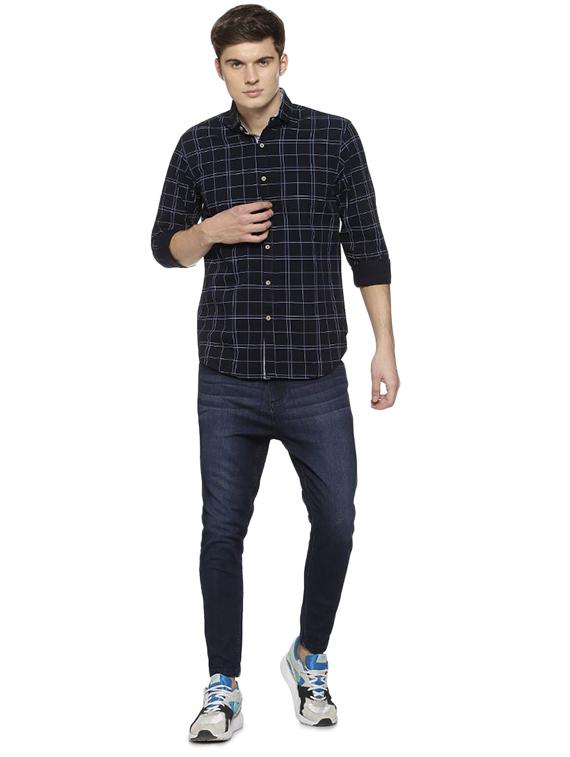blue checkered casual shirt - 16369296 - Zoom Image - 4
