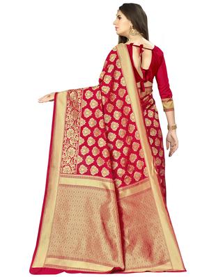 floral banarasi saree with blouse - 16369850 - Standard Image - 2