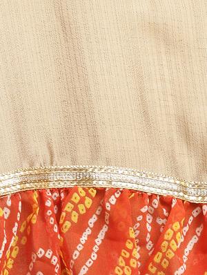 bandhani ruffle border saree with blouse - 16370034 - Standard Image - 4
