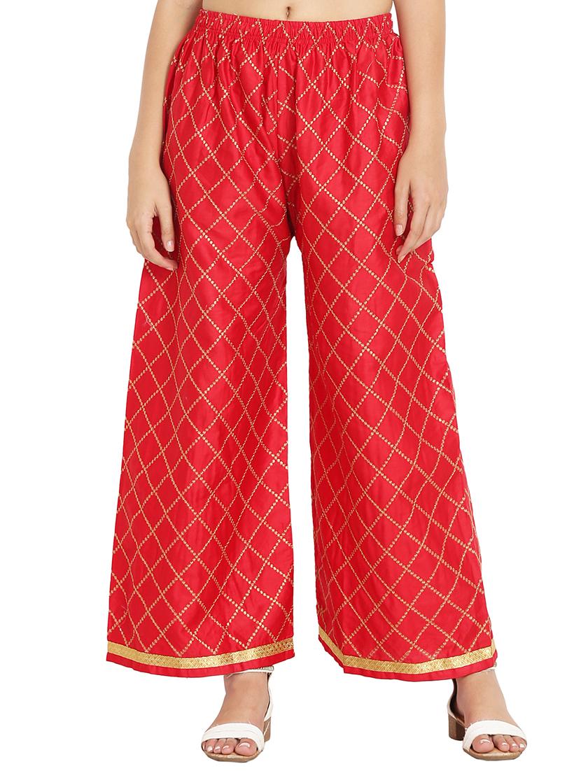 embroidered straight palazzo - 16370190 - Zoom Image - 1