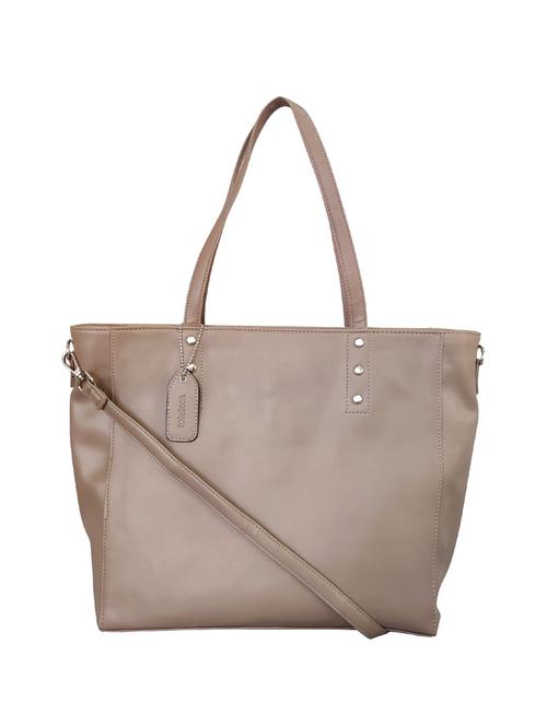 brown leatherette (pu) regular handbag - 16370254 - Standard Image - 1