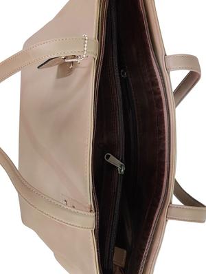 brown leatherette (pu) regular handbag - 16370254 - Standard Image - 3