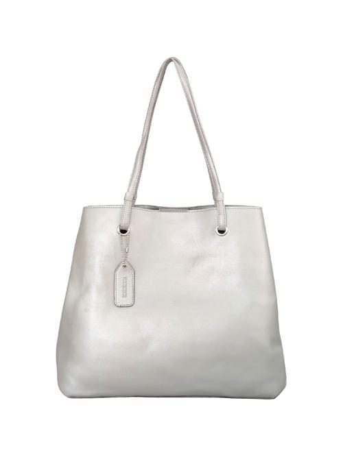 silver leatherette (pu) regular handbag - 16370261 - Standard Image - 1