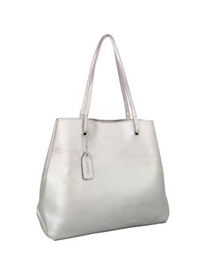 silver leatherette (pu) regular handbag - 16370261 - Standard Image - 4