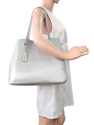 silver leatherette (pu) regular handbag - 16370261 - Standard Image - 5