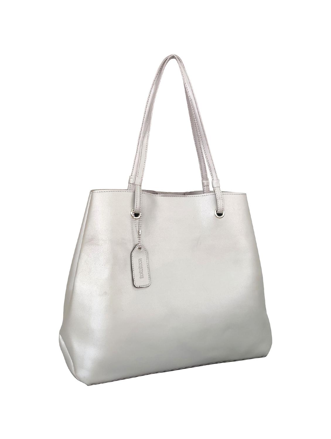 silver leatherette (pu) regular handbag - 16370261 - Zoom Image - 4