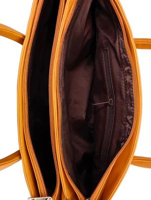 orange leatherette (pu) regular handbag - 16370265 - Standard Image - 3
