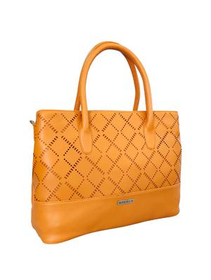 orange leatherette (pu) regular handbag - 16370265 - Standard Image - 4