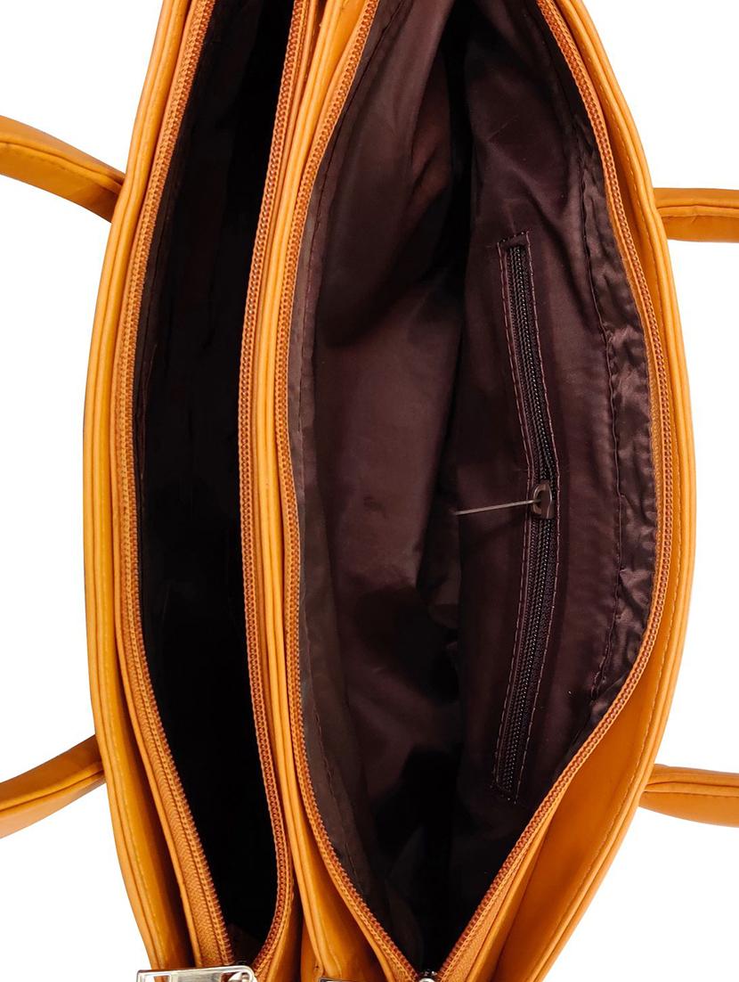 orange leatherette (pu) regular handbag - 16370265 - Zoom Image - 3