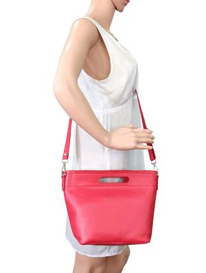 red leatherette (pu) regular sling bag - 16370297 - Standard Image - 5