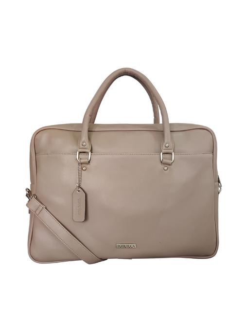 brown leatherette (pu) laptop laptop bag - 16370303 - Standard Image - 1