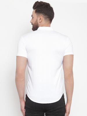 white solid casual shirt - 16370372 - Standard Image - 3