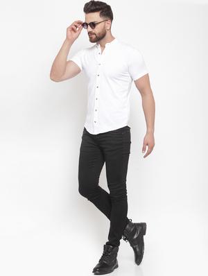 white solid casual shirt - 16370372 - Standard Image - 4