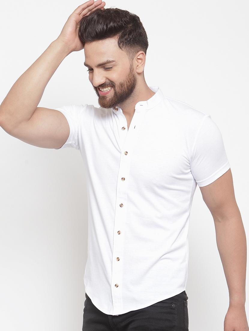 white solid casual shirt - 16370372 - Zoom Image - 1