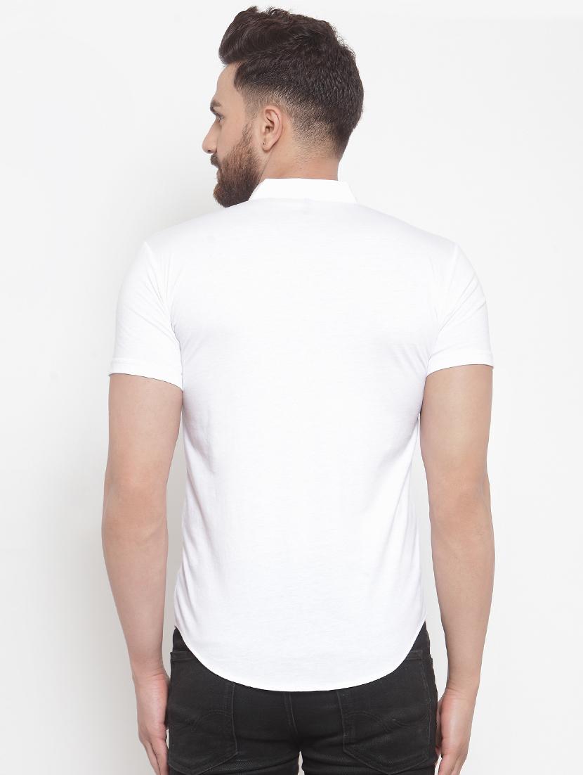 white solid casual shirt - 16370372 - Zoom Image - 3