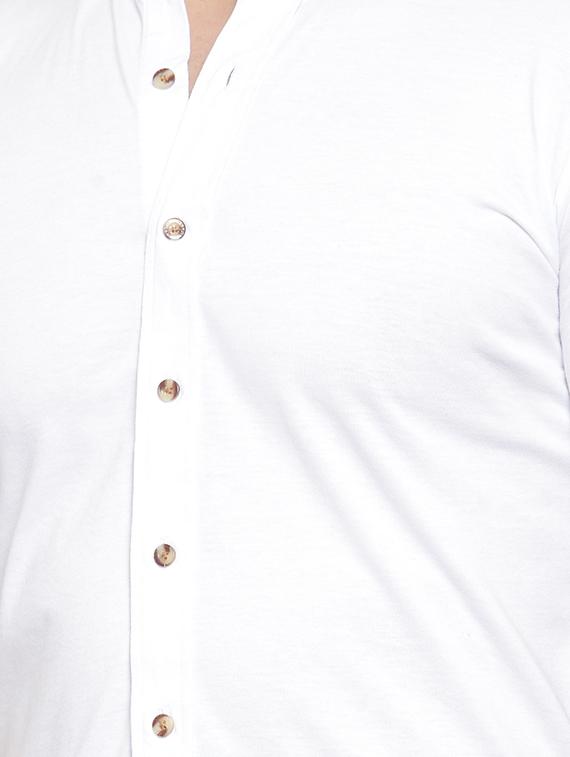 white solid casual shirt - 16370372 - Zoom Image - 5