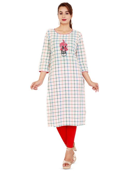 embroidered straight kurta - 16370377 - Standard Image - 1