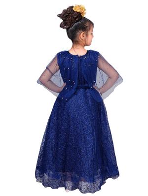 navy blue net party gown - 16370471 - Standard Image - 3