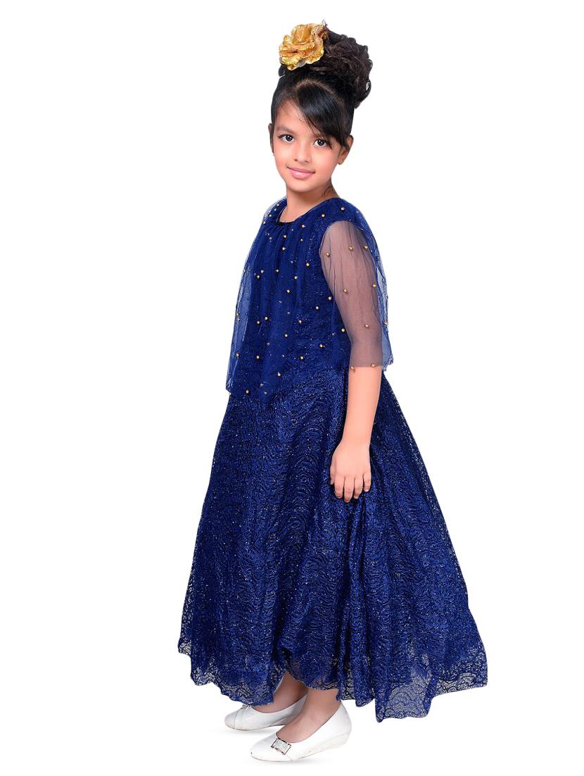 navy blue net party gown - 16370471 - Zoom Image - 2