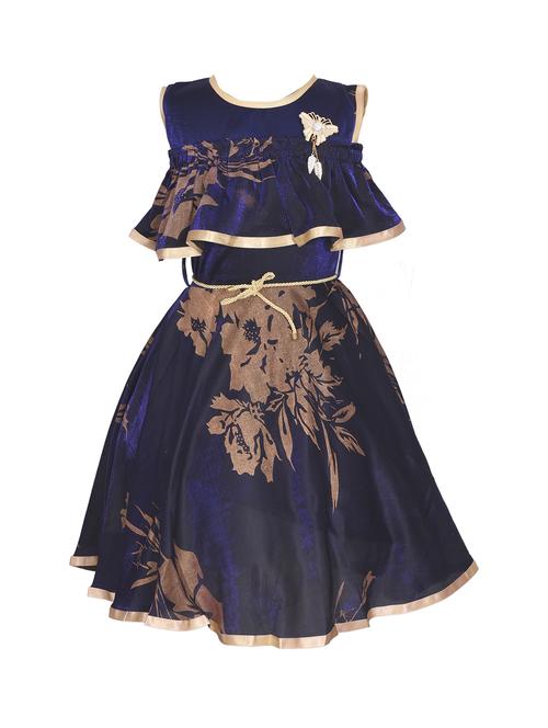 navy blue net party gown - 16370477 - Standard Image - 1