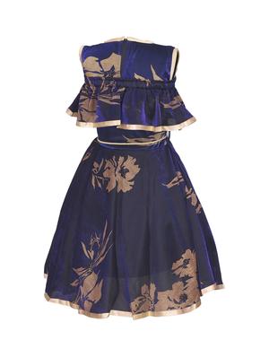navy blue net party gown - 16370477 - Standard Image - 2