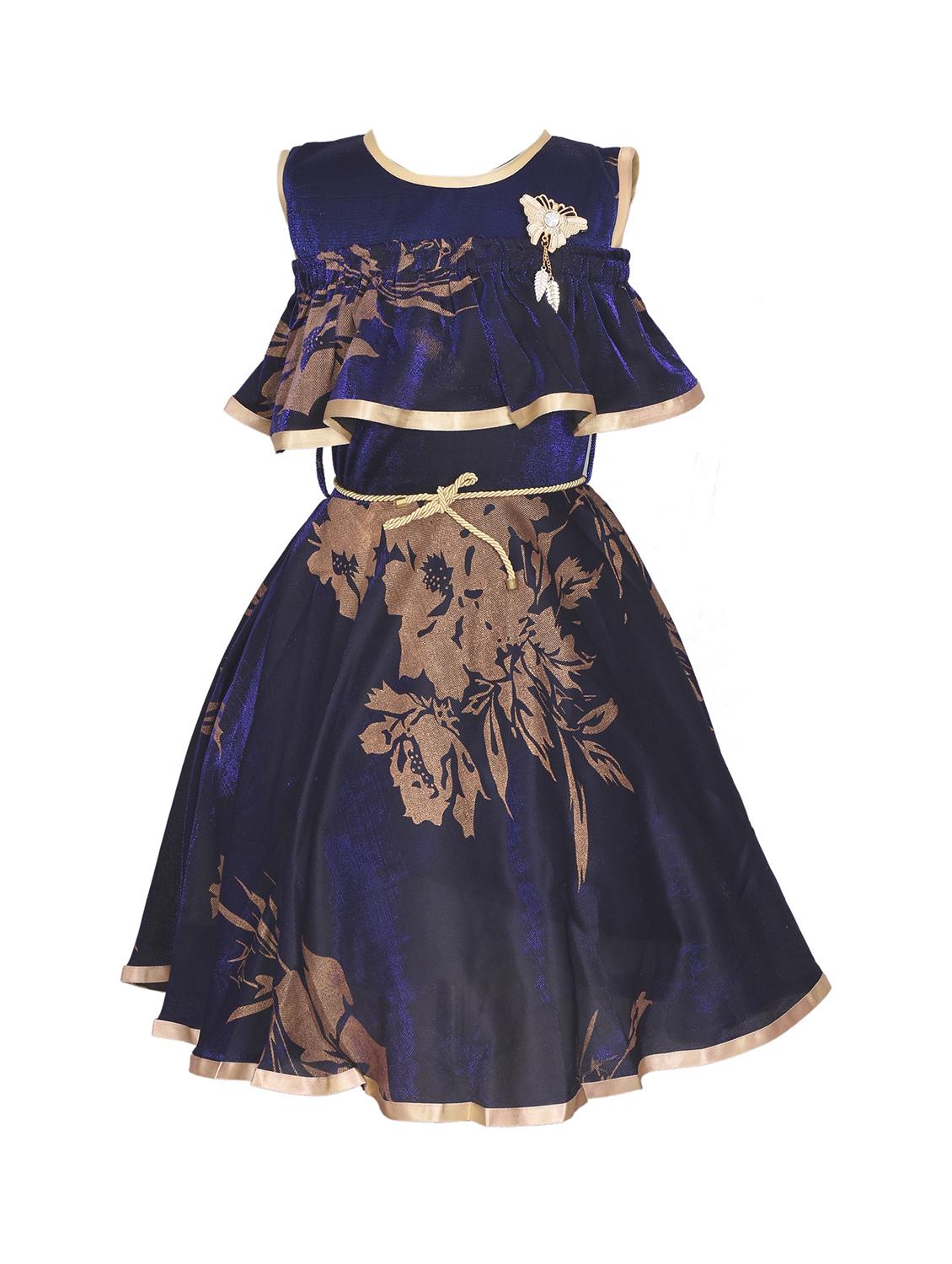navy blue net party gown - 16370477 - Zoom Image - 1