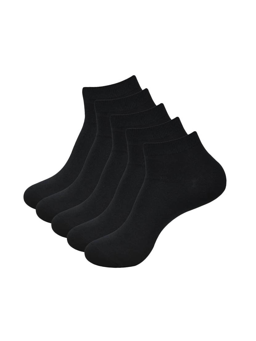 set of 5 black cotton ankle length sock - 16370991 - Zoom Image - 1