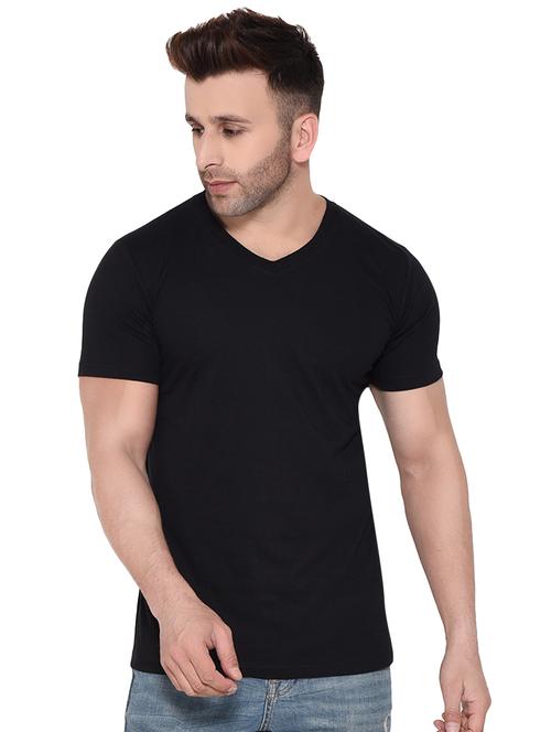 black solid t-shirt - 16371701 - Standard Image - 1