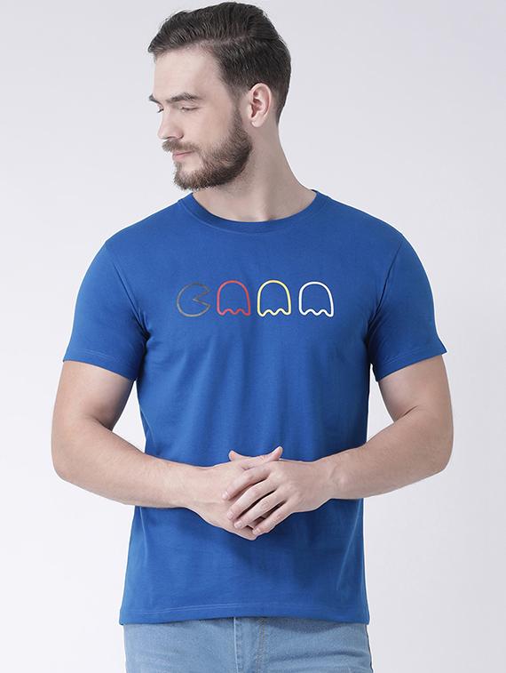 blue chest print t-shirt - 16371952 - Zoom Image - 1