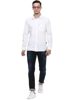 white solid casual shirt - 16373067 - Standard Image - 4
