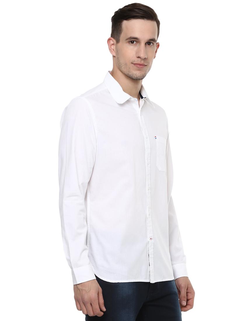 white solid casual shirt - 16373067 - Zoom Image - 2